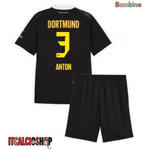 Borussia Dortmund Waldemar Anton #3 Seconda Maglia Bambino 2026-27 Manica Corta (+ Pantaloni corti)